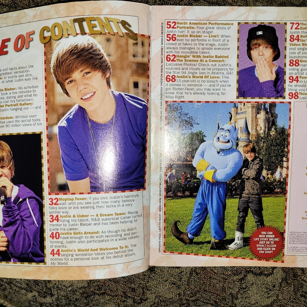 Justin Bieber Life Story-2 mags & 1 concert pictorial book (initialed by Justin) - Picture 12 of 14
